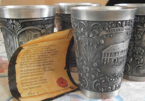 Уникални чаши zinn becker stuttgart - 95% pewter cup germany bavaria
