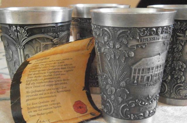 Уникални чаши zinn becker stuttgart - 95% pewter cup germany bavaria