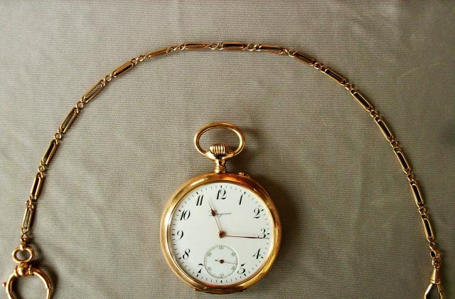 Longines vintage 1902 gold pocket watch w/ 14k solid gold chain s/n: 2’088’288